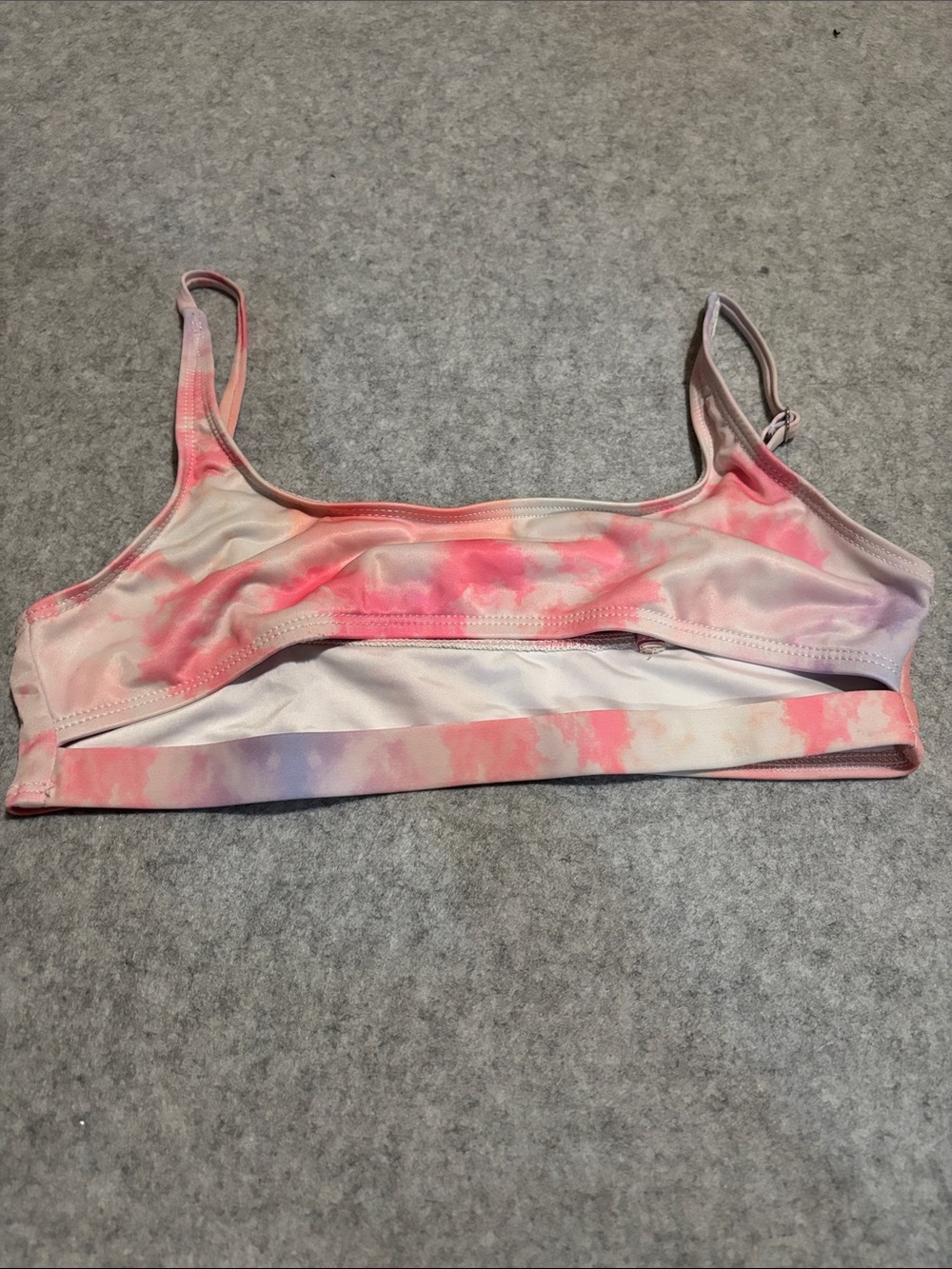 iHeartRaves Pastel Pink and Lavender Clouds Tie-Dye Bralette Rave Top